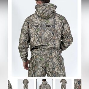 Vital Apparel Woodland Camo Hoodie Large Unisex Oversized Men Women